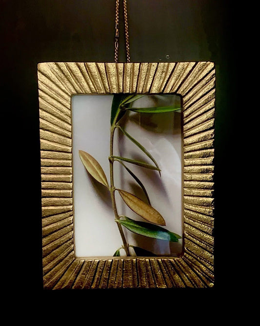 Vivian Giourousis, Olive Branch With Two Leaves Painted Gold