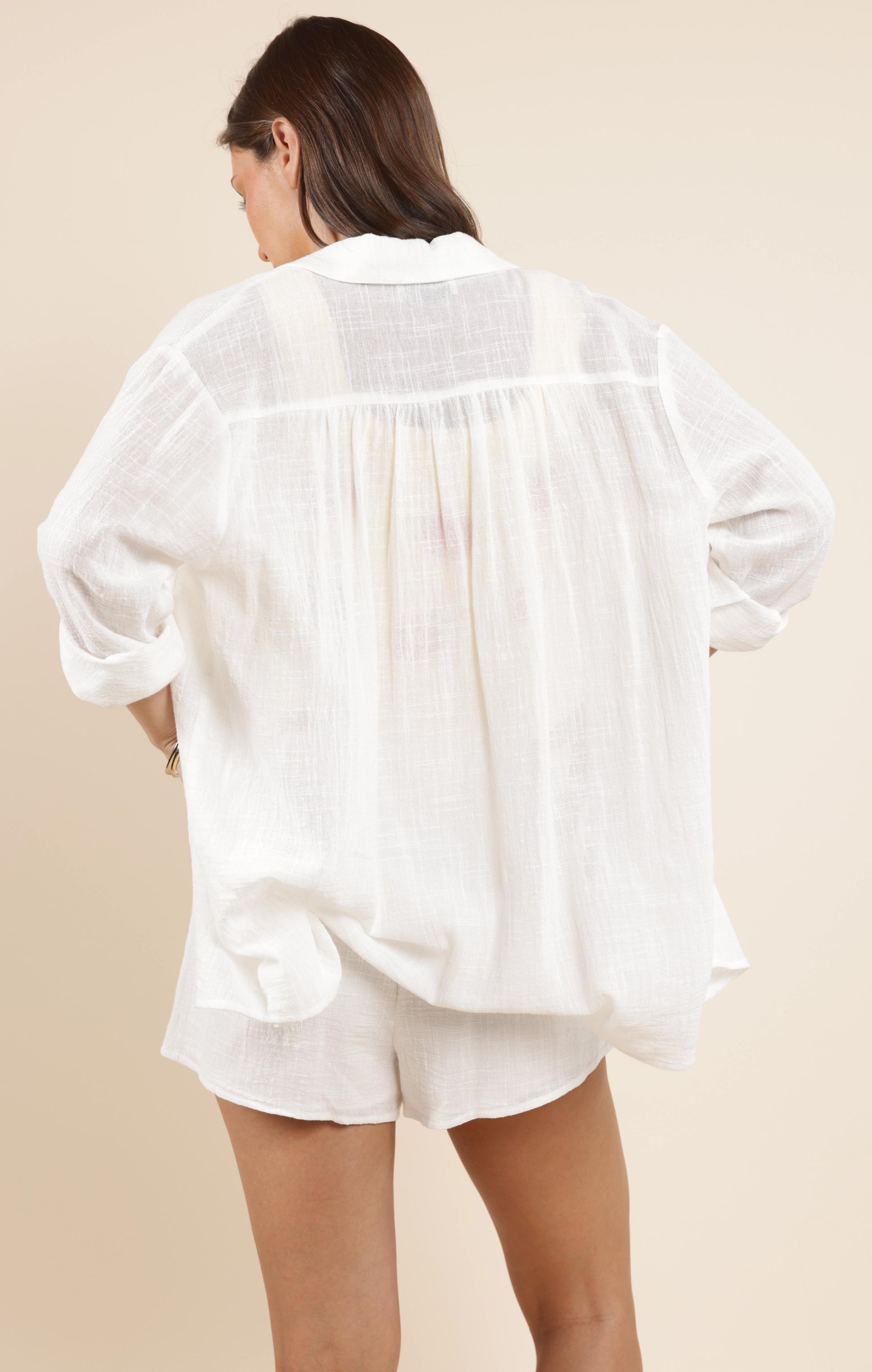 Sadie & Sage, So Cal Button Up Shirt in White - Boutique Dandelion