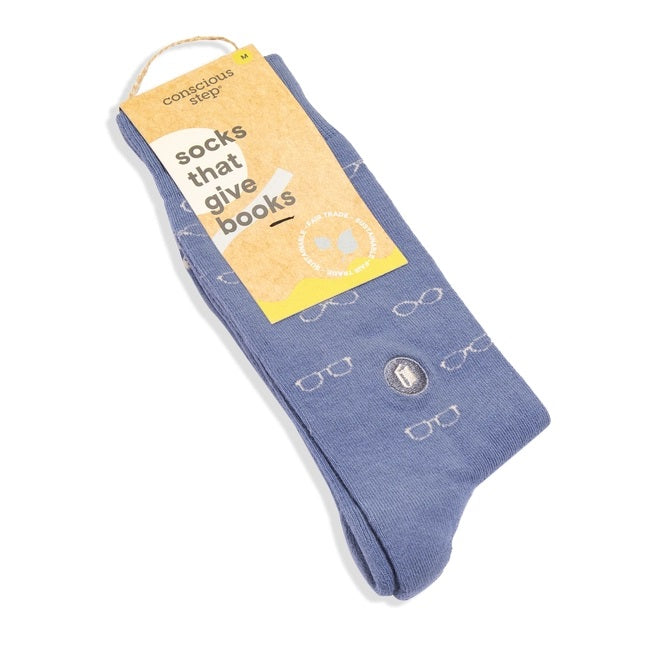 Conscious Step, Socks That Give Books - Blue Glasses - Boutique Dandelion