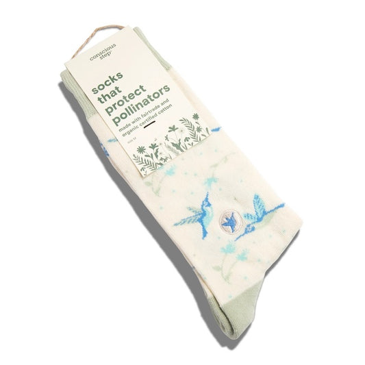 Conscious Step, Socks That Protect Pollinators - Beige Hummingbirds - Boutique Dandelion