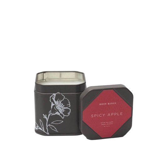 Rosy Rings, Spicy Apple Signature Tin Candle - Boutique Dandelion