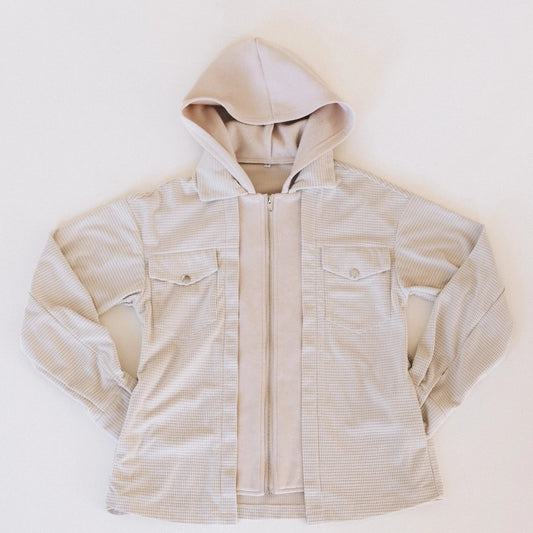 Family Matching Textured Khaki Jacket - Women