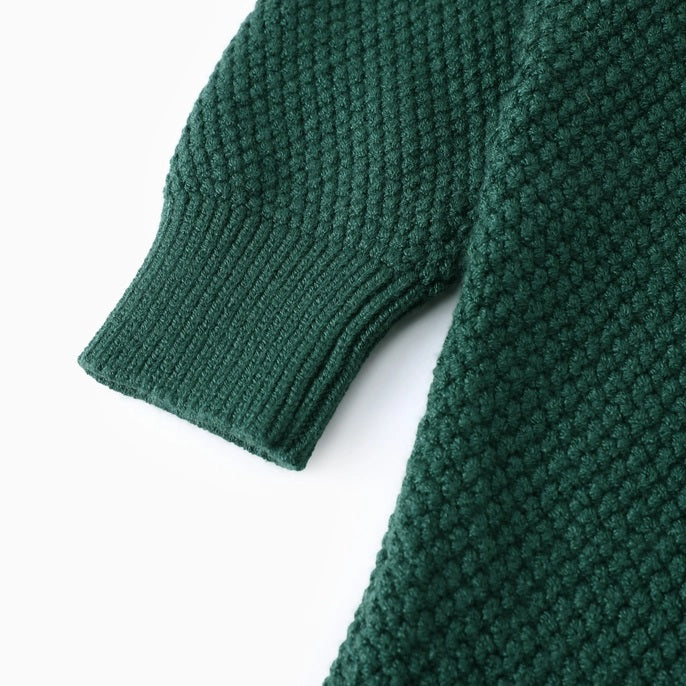 Textured Ruffled Sweater Dress For Toddler Girl