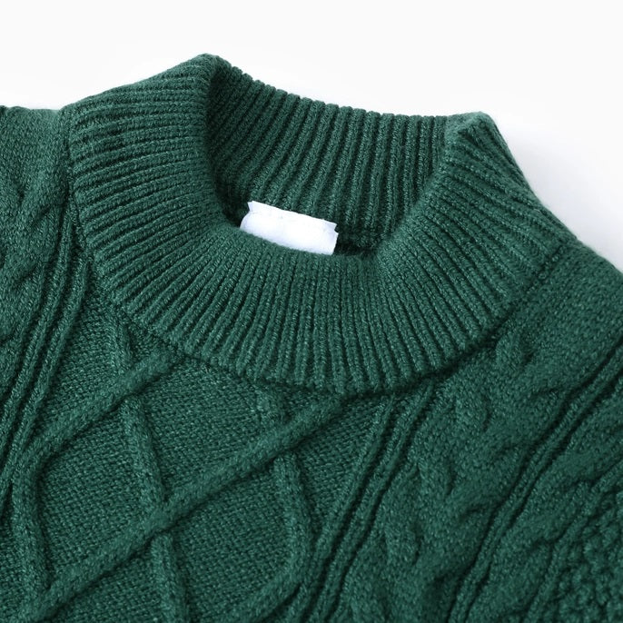 Textured Ruffled Sweater Dress For Toddler Girl