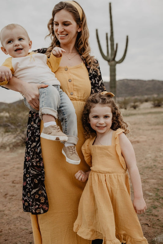 Mommy & Me Yellow Maxi Matching Dress - Women