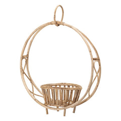 Handwoven Rattan Hanging Planter or Sitting Plant Stand