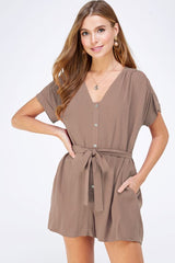 Allie Rose, Button Down Belted Romper