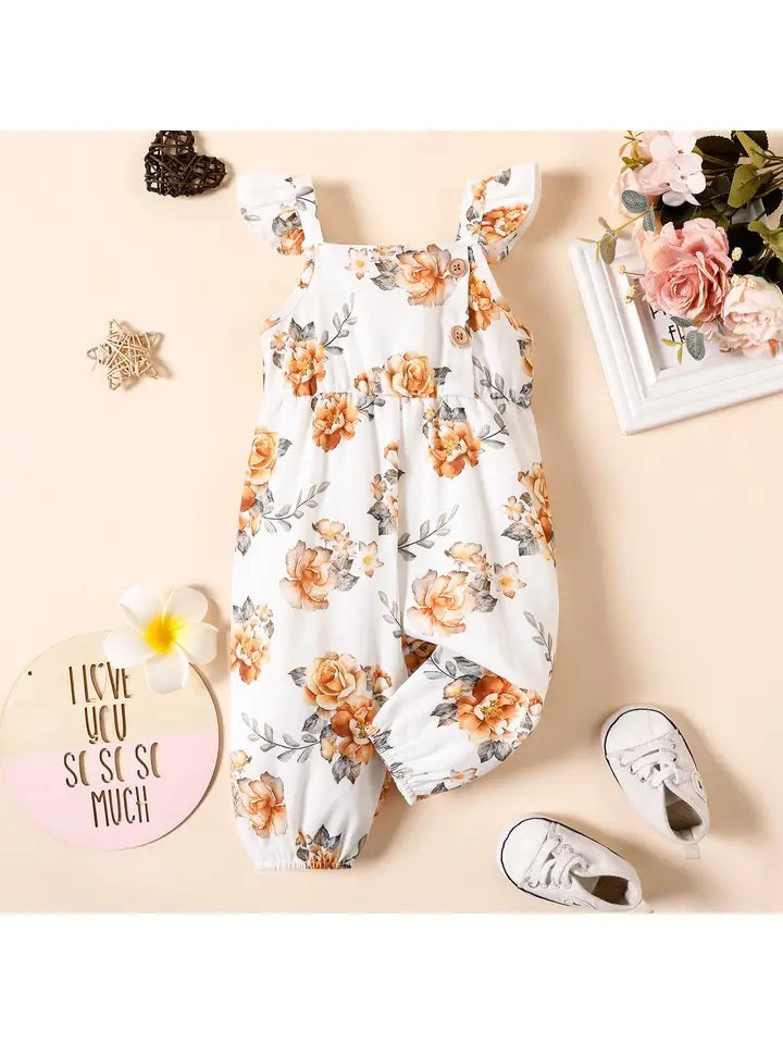 Baby Girl Flutter Strap Jumpsuit