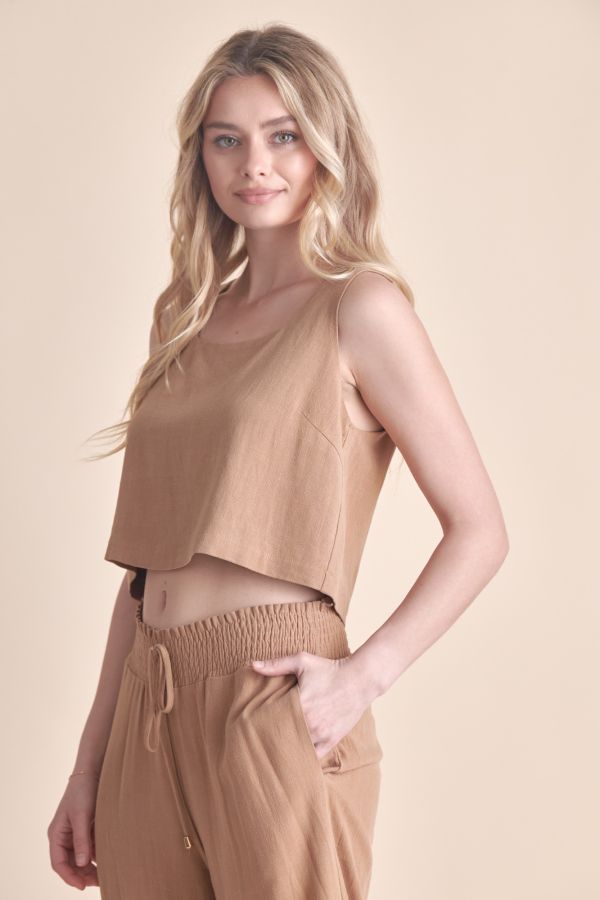 Linen Square Neck Tank