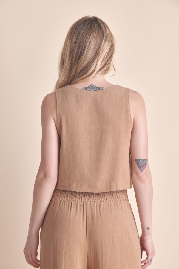 Linen Square Neck Tank