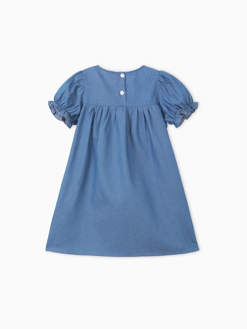 Embroidered Floral Puff Sleeve Dress For Toddler