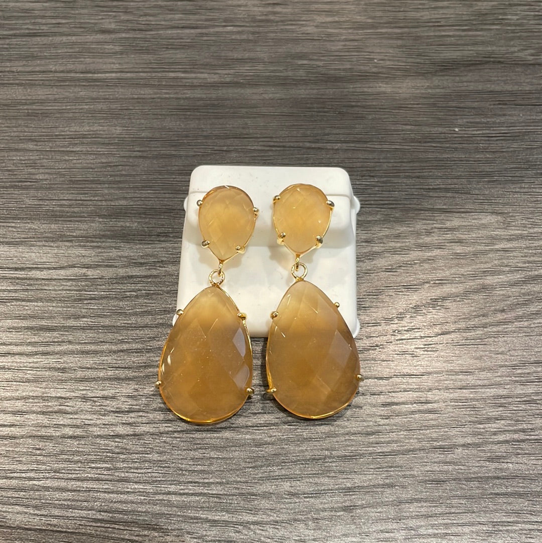 Peach Moonstone X2 XXL Earrings