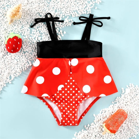 Thin Strap Ladybug Swimsuit for Baby Girl