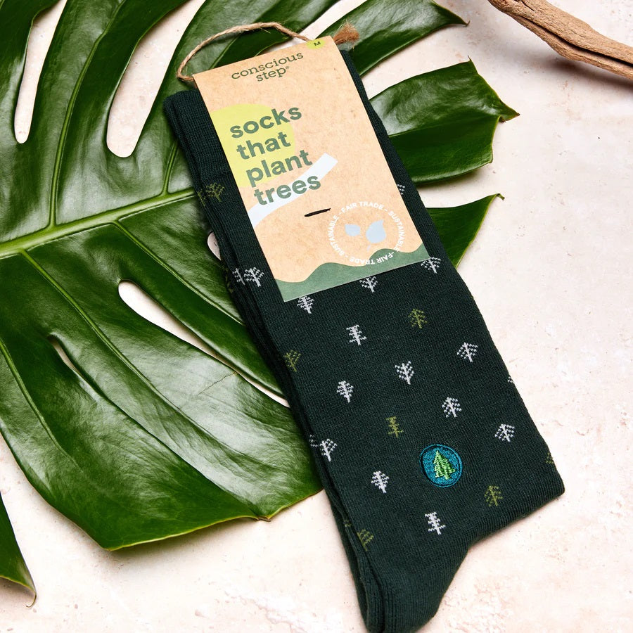 Conscious Step, Socks that Plant Trees - Dark Green - Boutique Dandelion