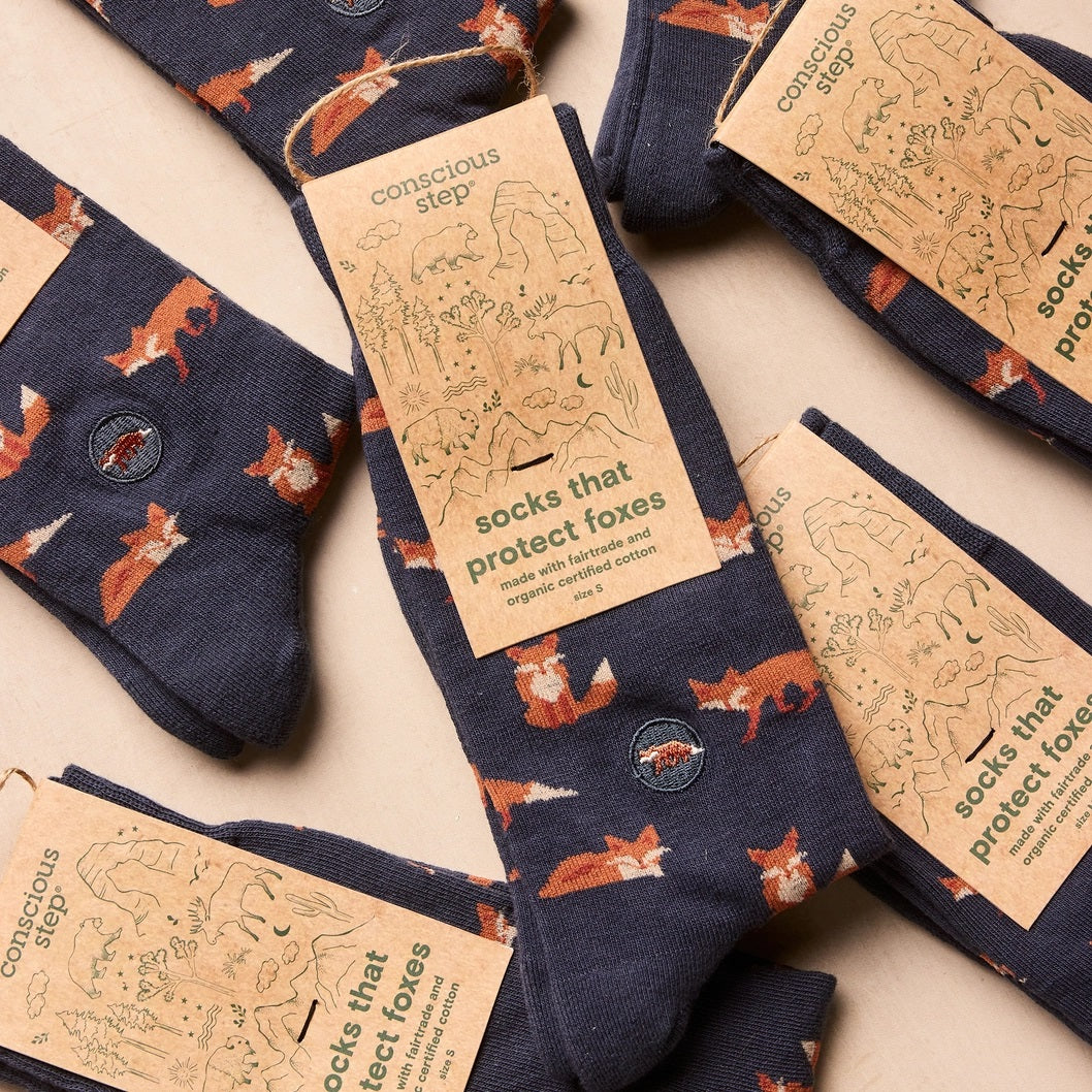 Conscious Step, Socks That Protect Foxes - Boutique Dandelion