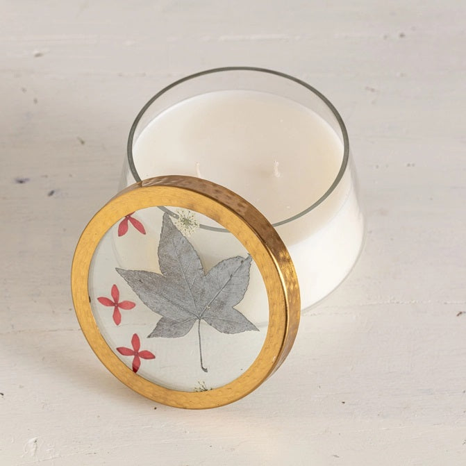 Rosy Rings, Spicy Apple Pressed Floral Candle