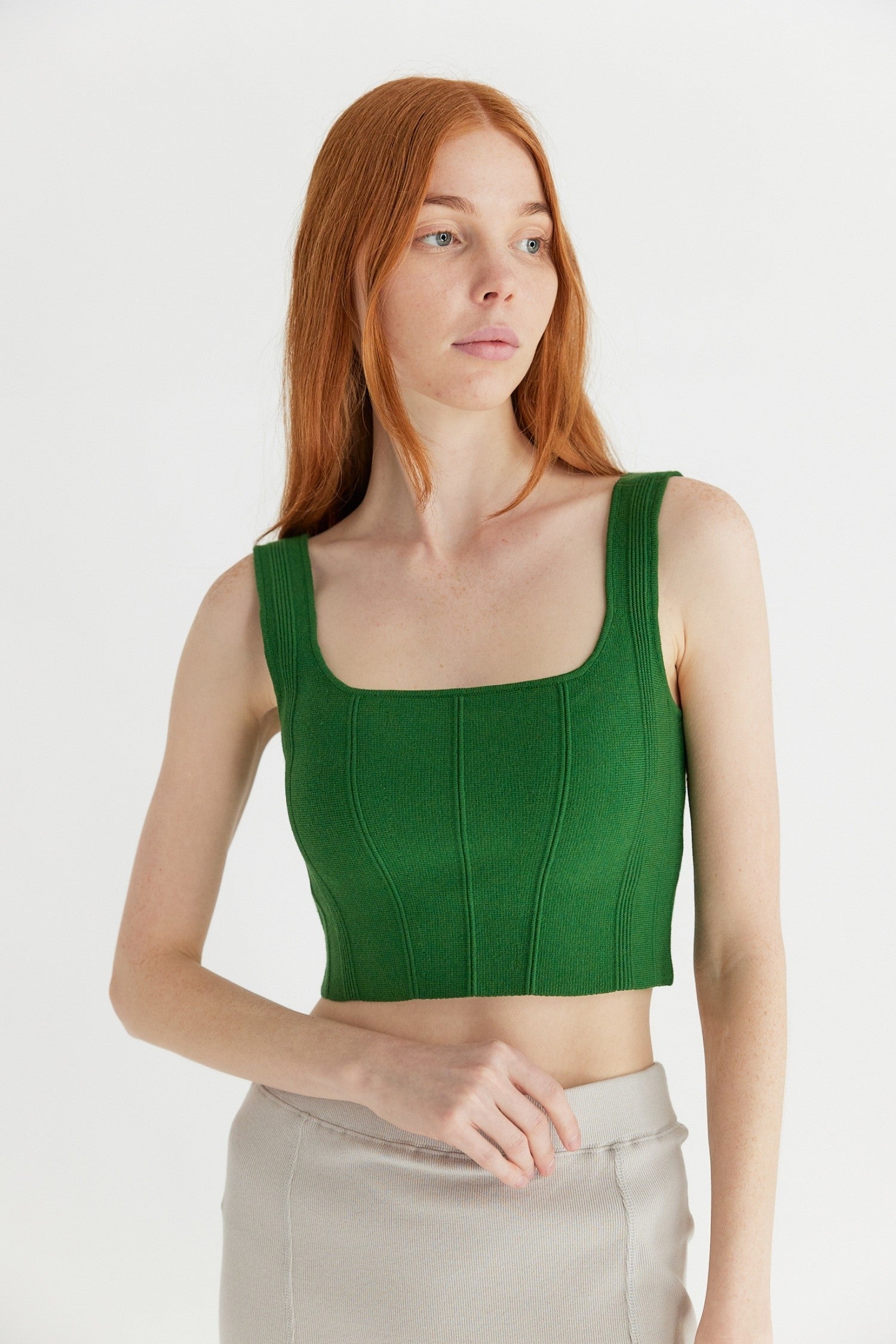 All : Row, The Millie Top in Green - Boutique Dandelion