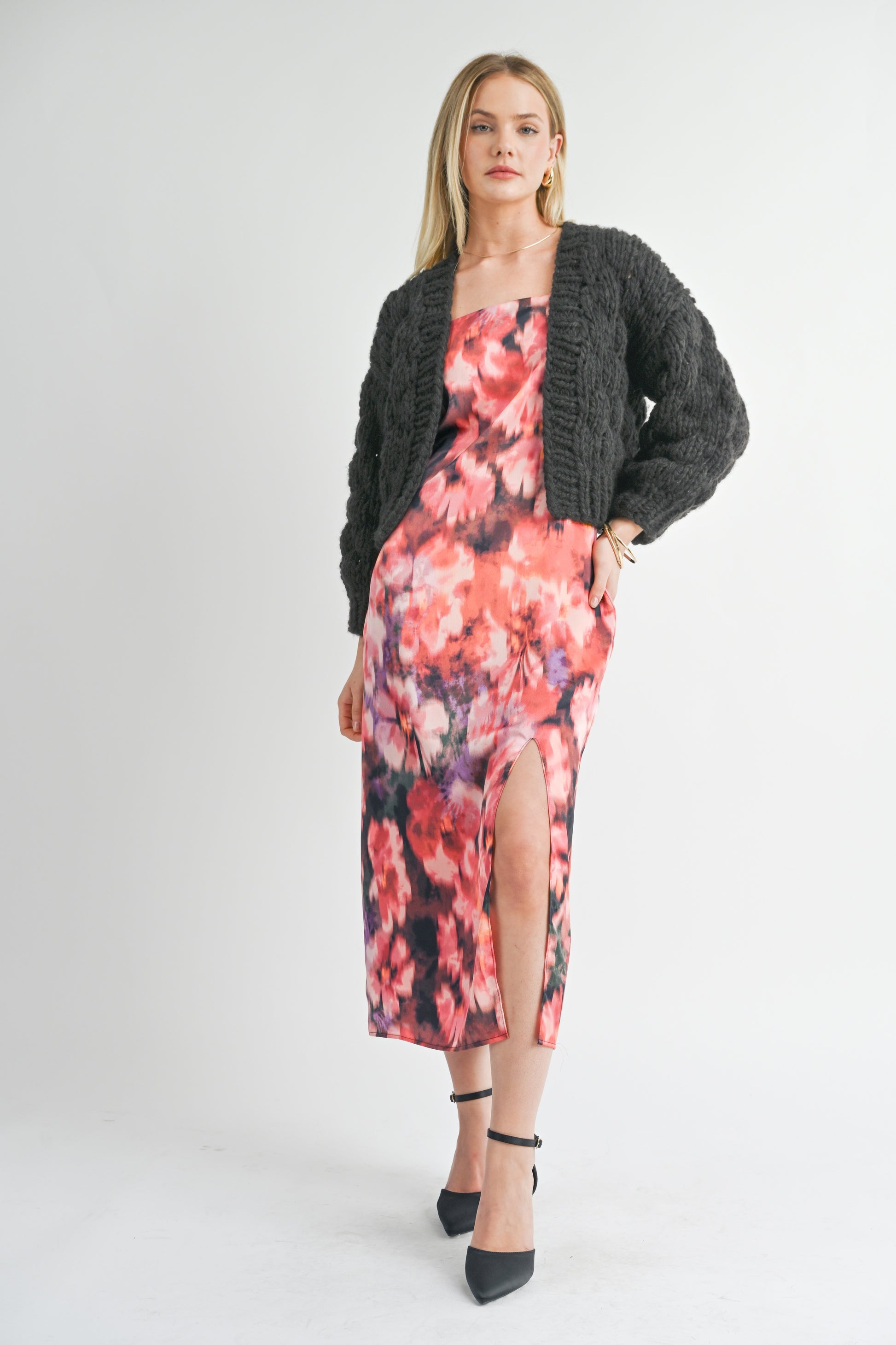Sage The Label, This And That Chunky Cardi in Charcoal - Boutique Dandelion
