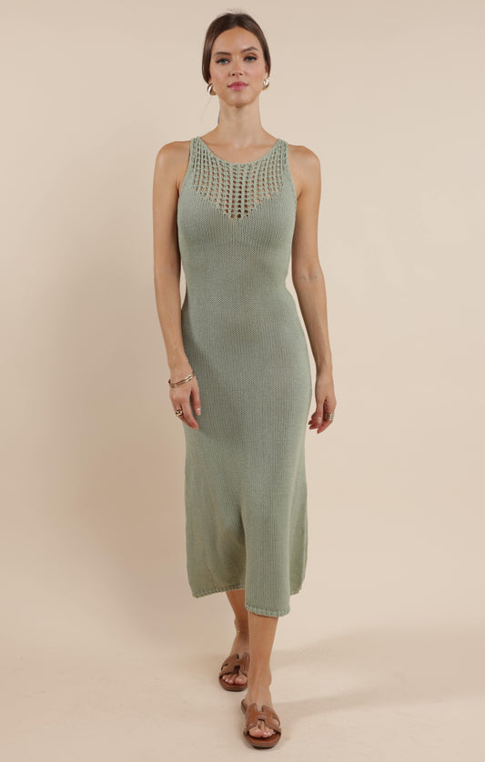 Sage The Label, The Breeze Open Knit Detail Sweater Dress