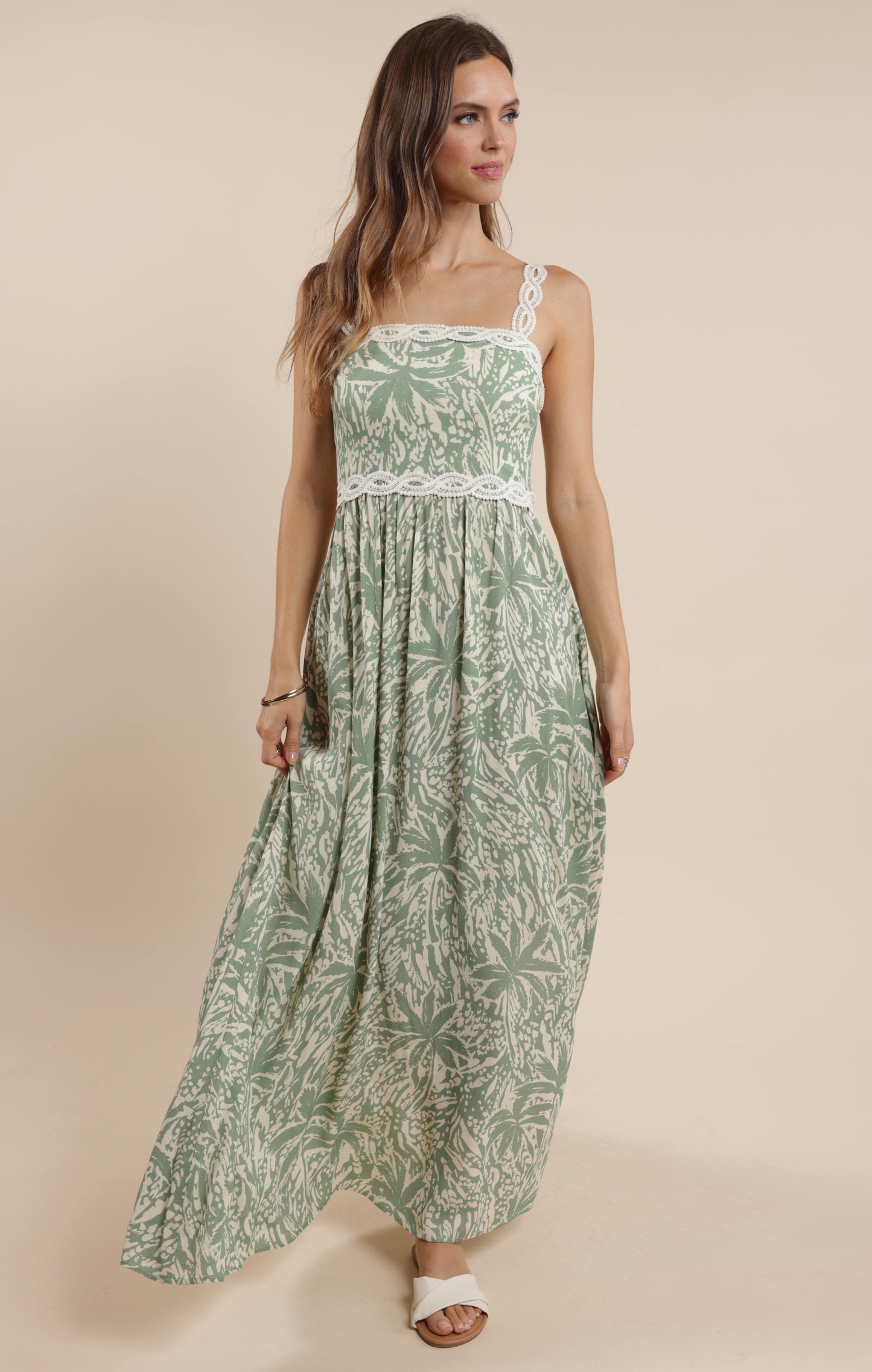 Sage The Label, Palm Whispers Tie Back Maxi Dress