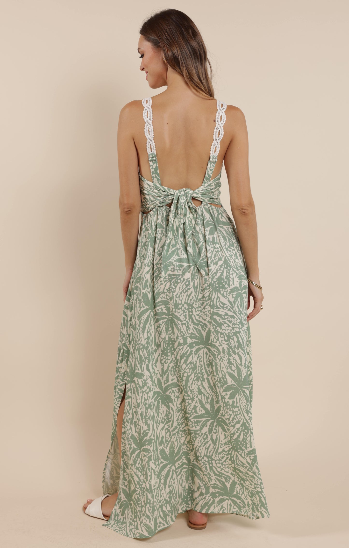 Sage The Label, Palm Whispers Tie Back Maxi Dress