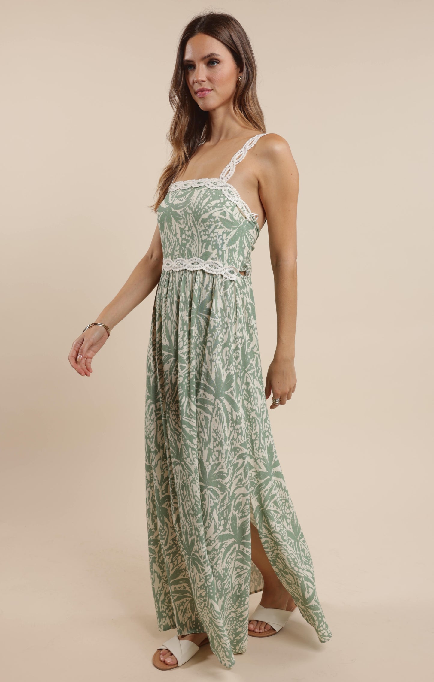 Sage The Label, Palm Whispers Tie Back Maxi Dress