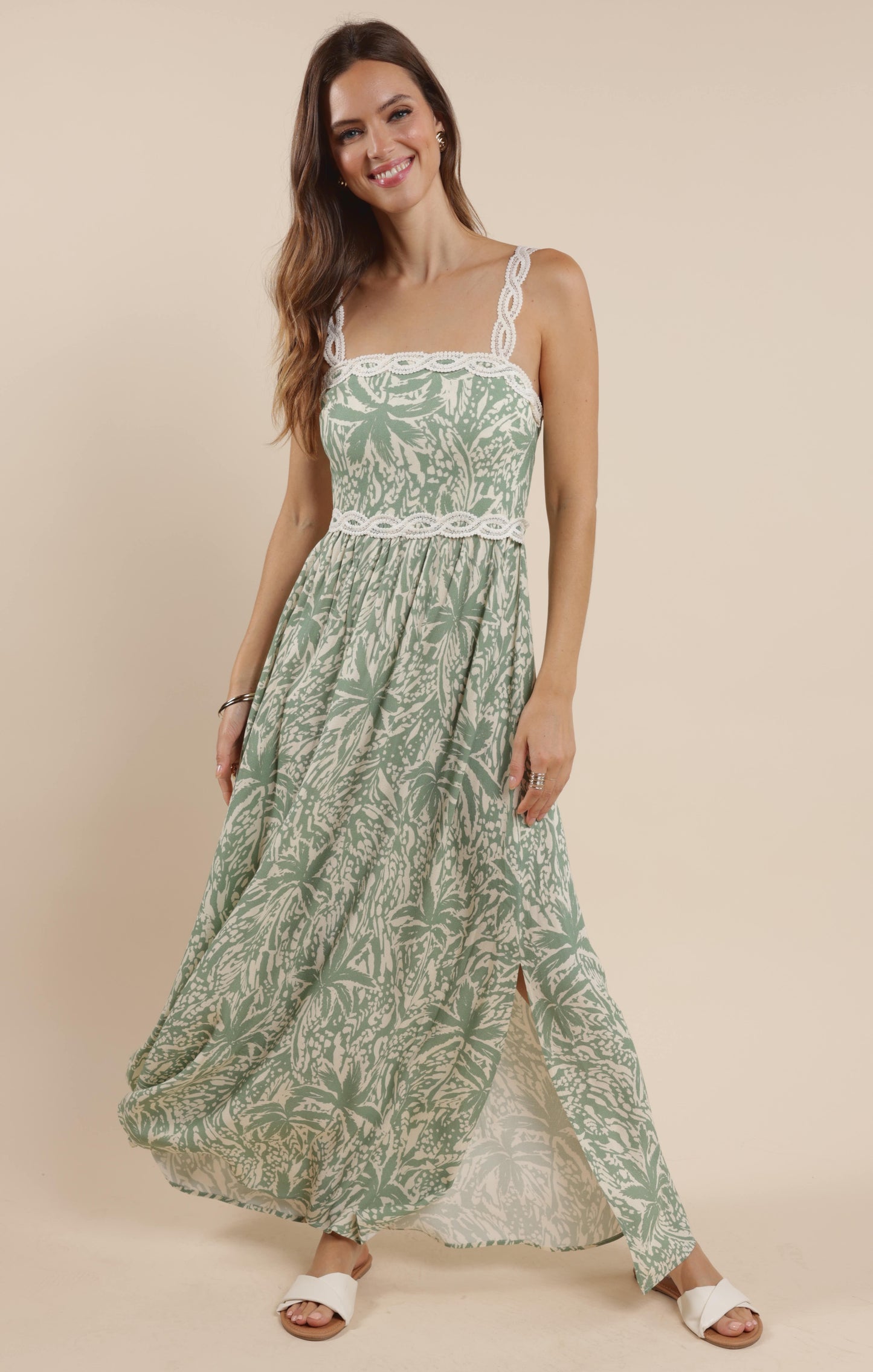Sage The Label, Palm Whispers Tie Back Maxi Dress