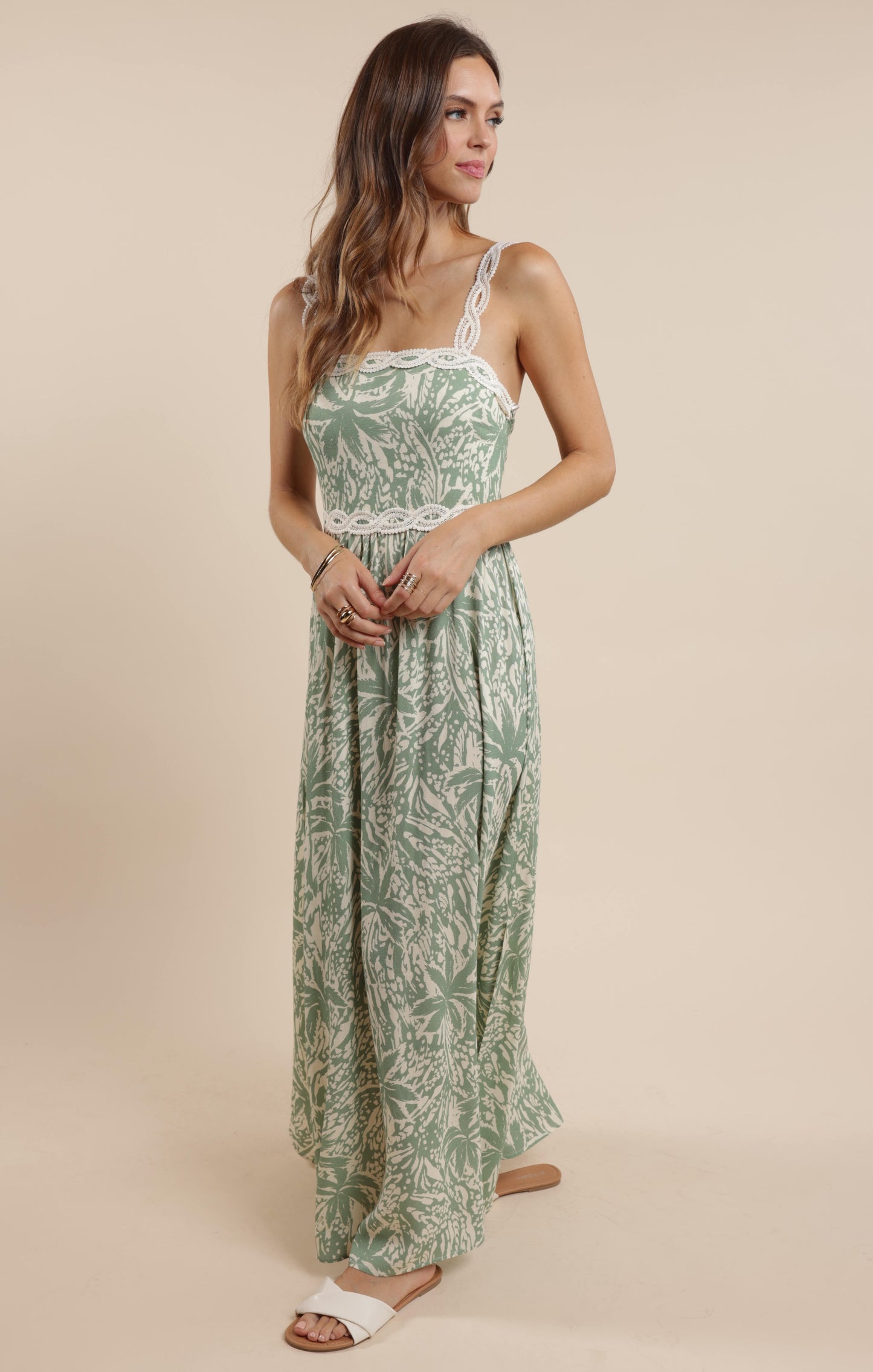 Sage The Label, Palm Whispers Tie Back Maxi Dress