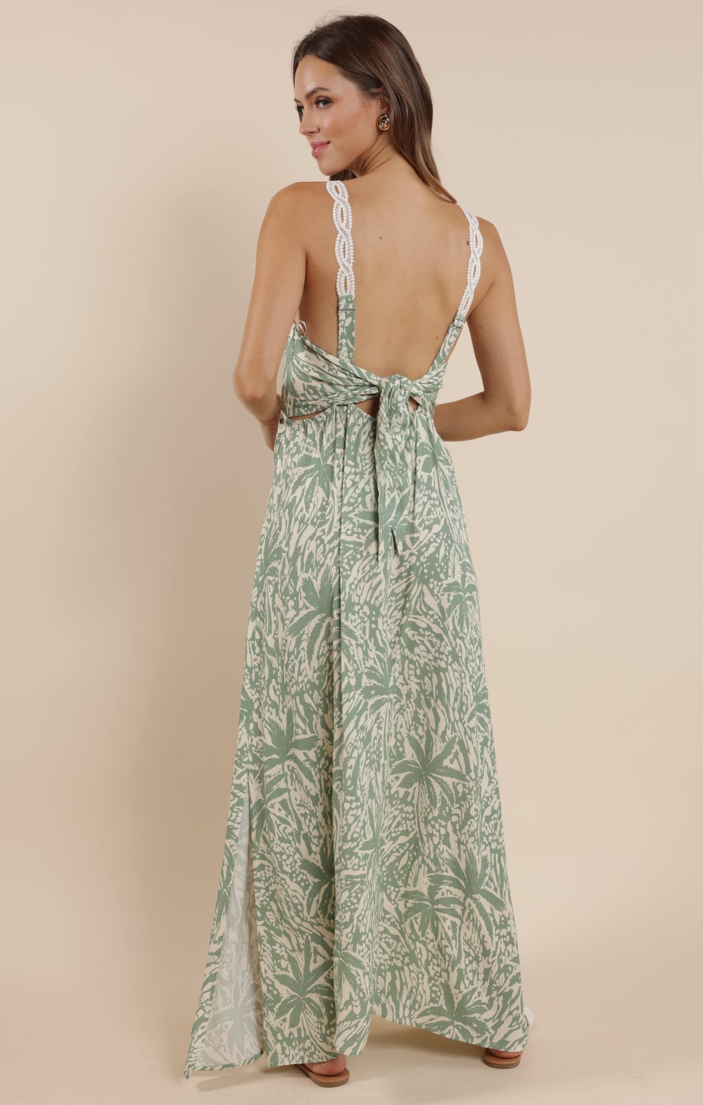 Sage The Label, Palm Whispers Tie Back Maxi Dress