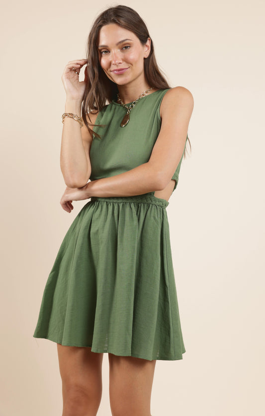 Sadie & Sage, Good Day Braided Detail Cutout Mini Dress