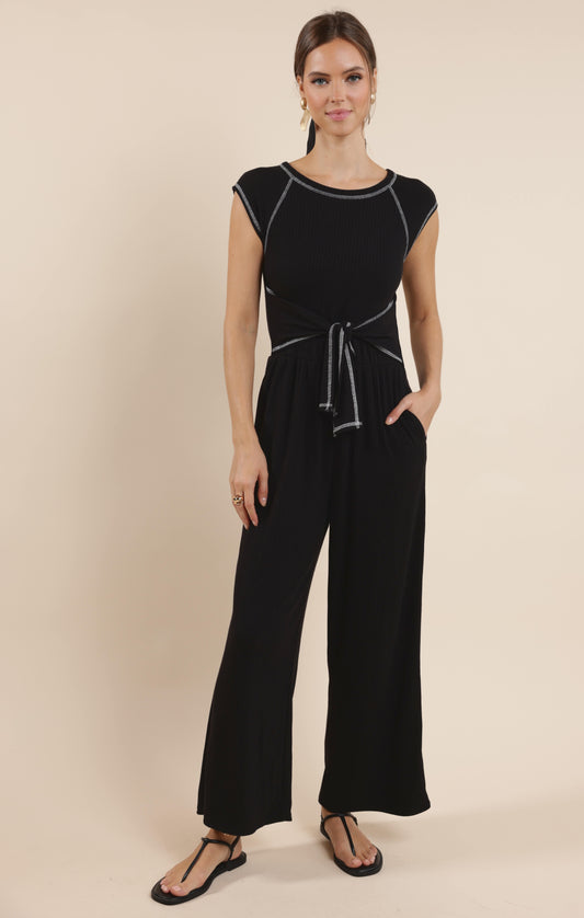 Sage The Label, Out Of Office Waist Tie Jumpsuit