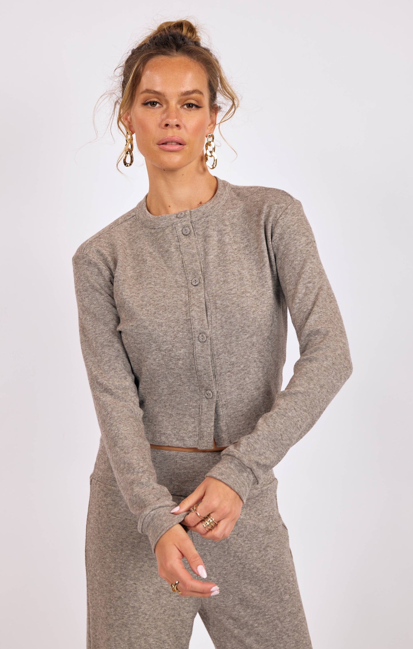 The Lodge Button Front Knit Top