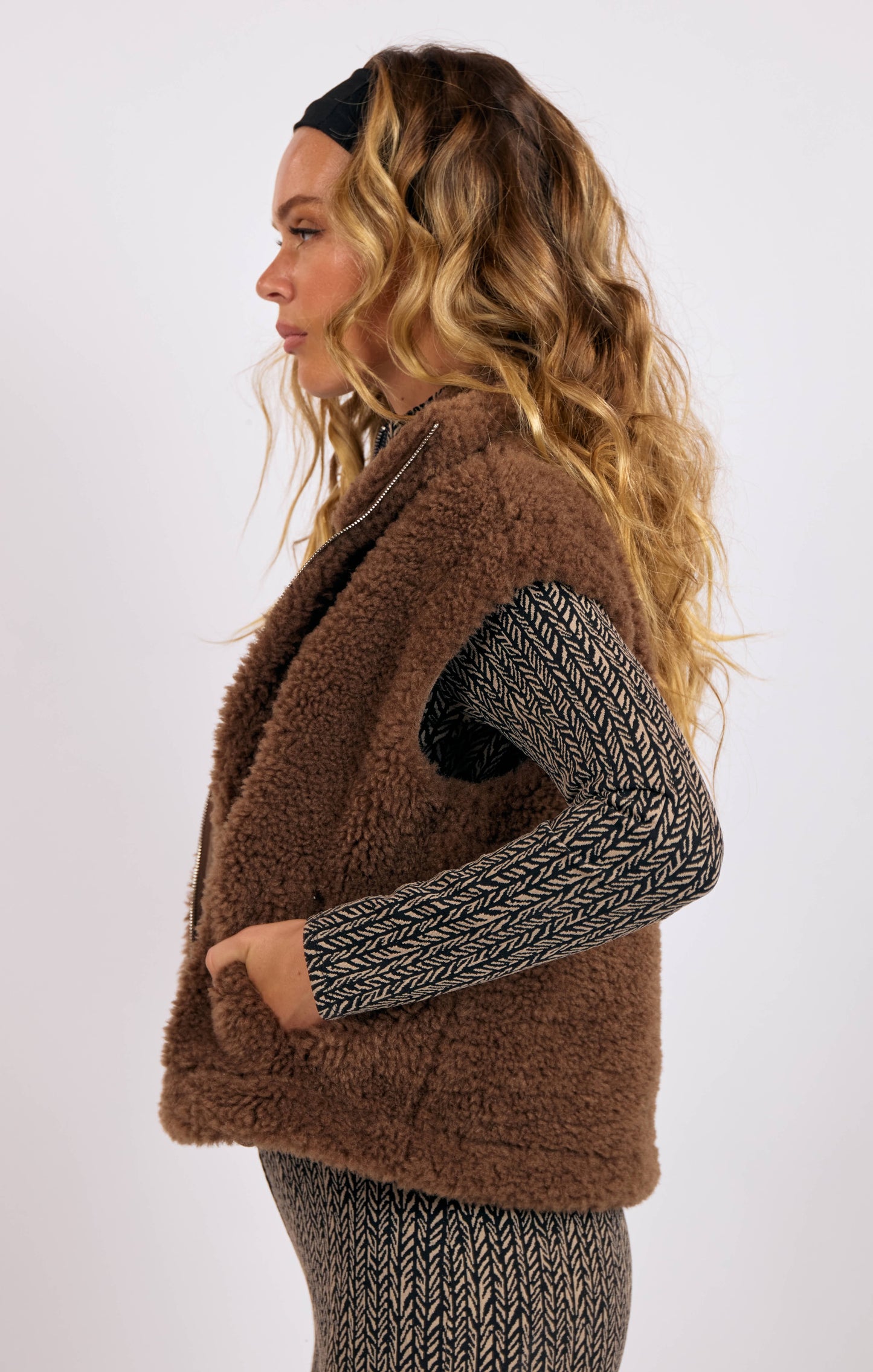 Winnie Faux Fur Zip Up Vest