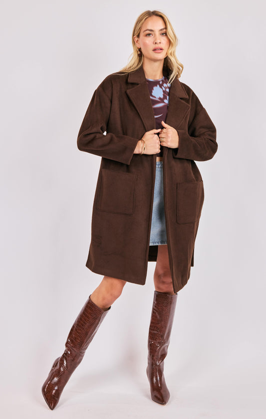 Livia Open Front Long Coat