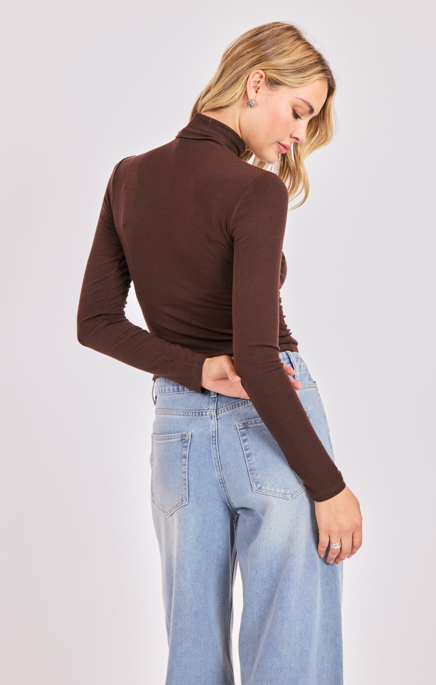 Coralie Long Sleeve Turtleneck Knit Top