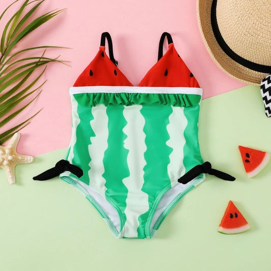 Thin Strap Watermelon One Piece Swimsuit for Baby Girl
