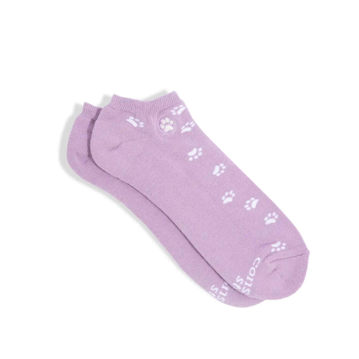 Conscious Step, Unisex Ankle Socks that Save Dogs - Lavender Paws