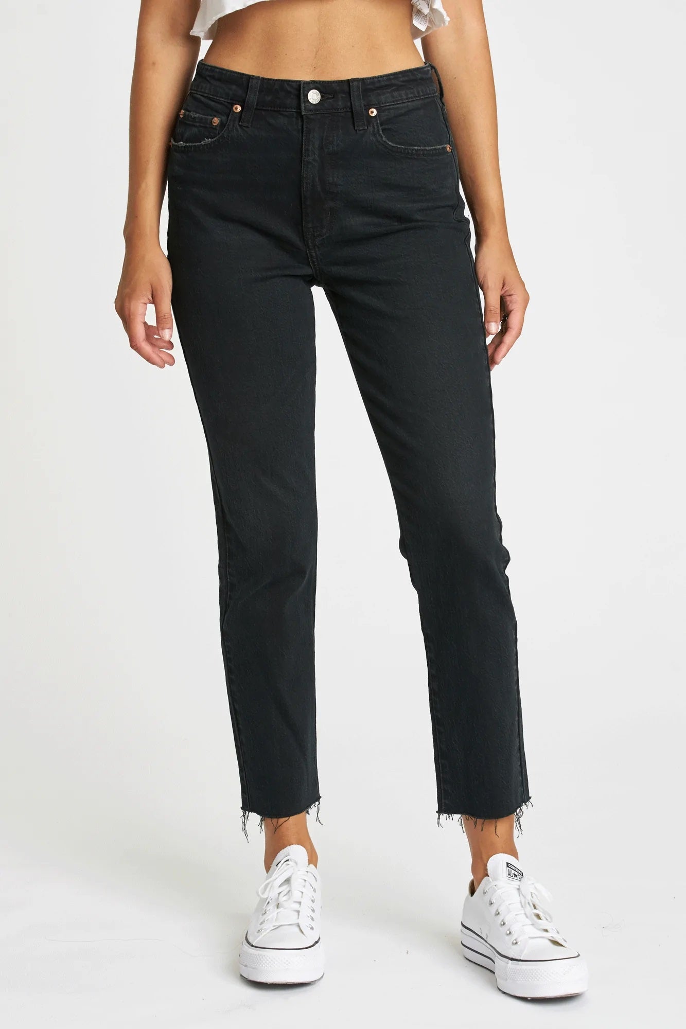 Daze, Daily Driver High Rise Skinny Straight in Inked - Boutique Dandelion