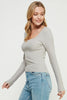 Allie Rose, Fitted Square Neck Rib Pullover