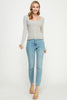 Allie Rose, Fitted Square Neck Rib Pullover