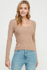 Allie Rose, Fitted Square Neck Rib Pullover