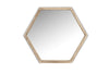 Hexagon mirror with wood frame
