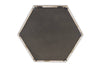 Hexagon mirror with wood frame