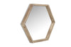Hexagon mirror with wood frame