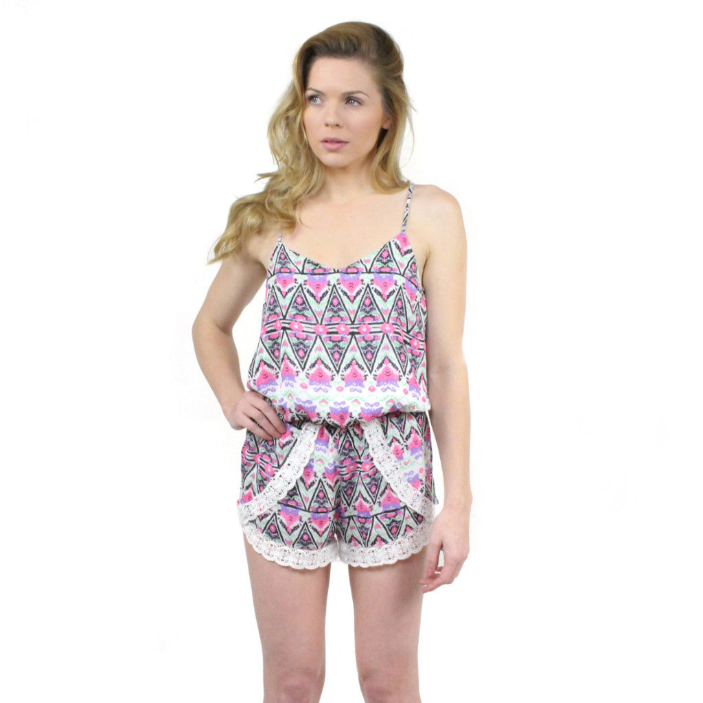 Lucca Couture, Printed Romper, Playsuits+Rompers, Lucca Couture, Boutique Dandelion - Boutique Dandelion