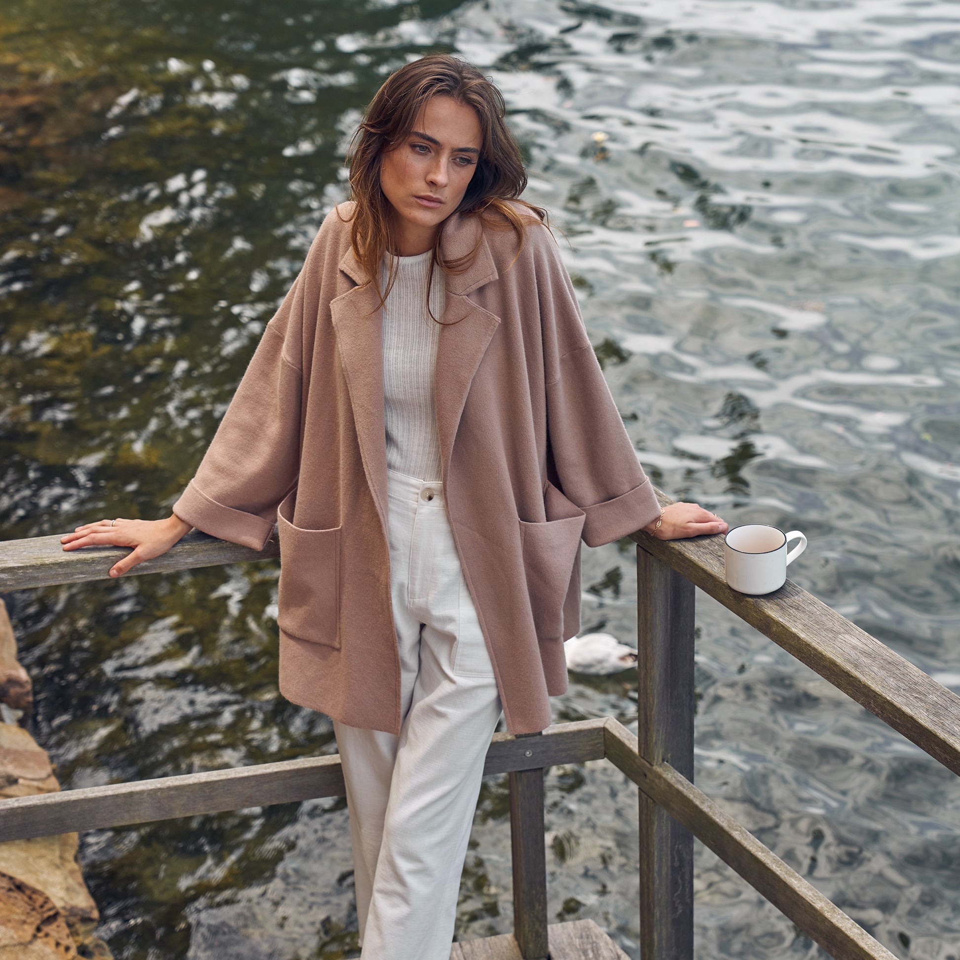 Little Lies, Zuzu Coatigan in Soft Beige - Boutique Dandelion