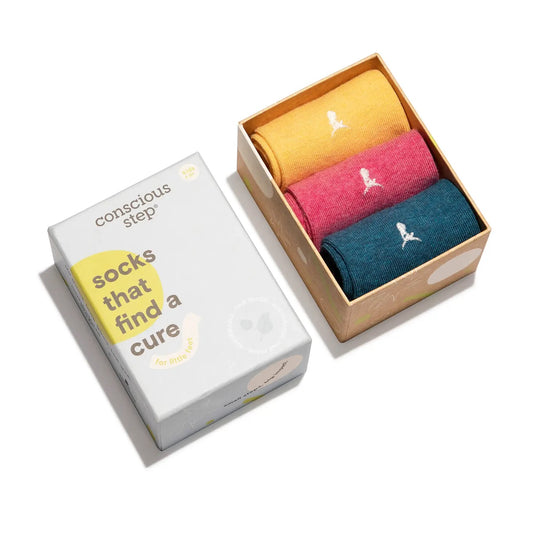 Conscious Step, Boxed Set Unisex Kid Socks That Find a Cure - Boutique Dandelion