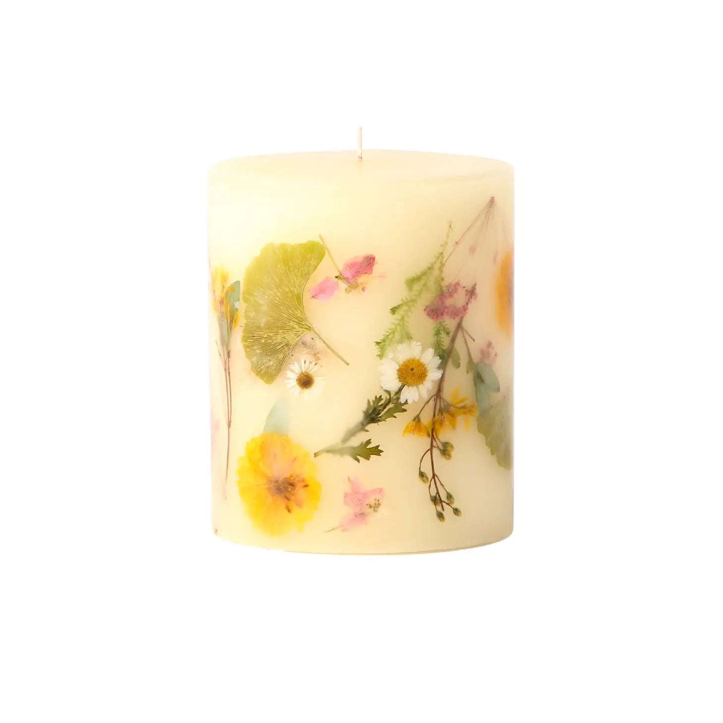 Rosy Rings, Lemon Blossom + Lychee Small Round Botanical Candle - Boutique Dandelion
