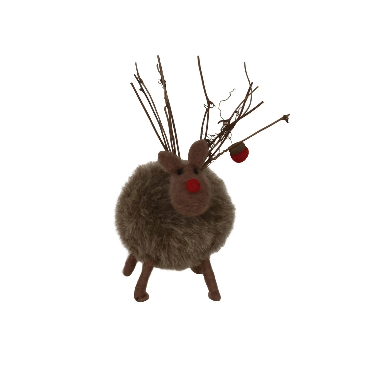 Felted Fluffy Reindeer Moose Holiday Ornament - Boutique Dandelion