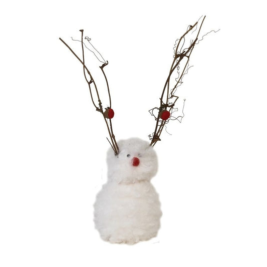 Medium Felted Fluffy Reindeer Snowman